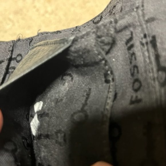 VTG FOSSIL Soft Black Cowhide Leather Trifold Stitched Wallet - Picture 16 of 16